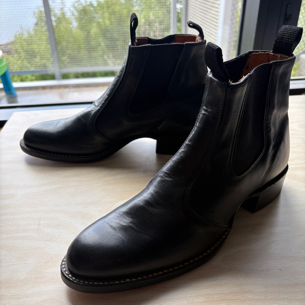 Black Leather Chelsea Boots